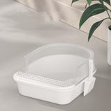 Maxbell Cat Litter Box Semi Closed Cat Toilet Durable Pet Litter Tray Anti Splashing S White
