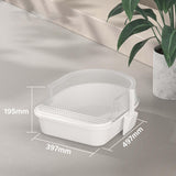 Maxbell Cat Litter Box Semi Closed Cat Toilet Durable Pet Litter Tray Anti Splashing L White