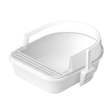 Maxbell Cat Litter Box Semi Closed Cat Toilet Durable Pet Litter Tray Anti Splashing L White