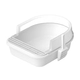 Maxbell Cat Litter Box Semi Closed Cat Toilet Durable Pet Litter Tray Anti Splashing L White