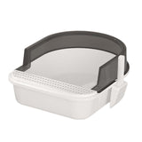 Maxbell Cat Litter Box Semi Closed Cat Toilet Durable Pet Litter Tray Anti Splashing S Black