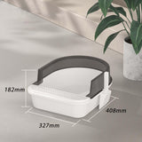 Maxbell Cat Litter Box Semi Closed Cat Toilet Durable Pet Litter Tray Anti Splashing S Black