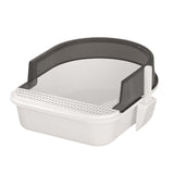 Maxbell Cat Litter Box Semi Closed Cat Toilet Durable Pet Litter Tray Anti Splashing L Black