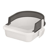 Maxbell Cat Litter Box Semi Closed Cat Toilet Durable Pet Litter Tray Anti Splashing L Black
