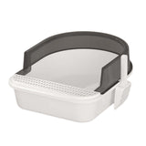 Maxbell Cat Litter Box Semi Closed Cat Toilet Durable Pet Litter Tray Anti Splashing L Black