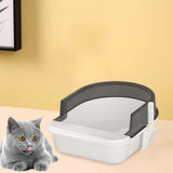 Maxbell Cat Litter Box Semi Closed Cat Toilet Durable Pet Litter Tray Anti Splashing L Black