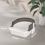 Maxbell Cat Litter Box Semi Closed Cat Toilet Durable Pet Litter Tray Anti Splashing L Black