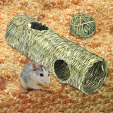 Maxbell Rabbit Grass Tunnel Toy Interactive Toy Nest for Hamster Sleeping