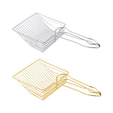 Maxbell Cat Litter Sifter Scooper Pet Litter Shovel Metal Sifter with Handle Sifting Argent