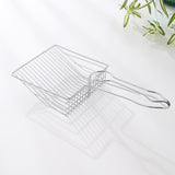 Maxbell Cat Litter Sifter Scooper Pet Litter Shovel Metal Sifter with Handle Sifting Argent