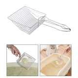 Maxbell Cat Litter Sifter Scooper Pet Litter Shovel Metal Sifter with Handle Sifting Argent