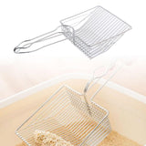 Maxbell Cat Litter Sifter Scooper Pet Litter Shovel Metal Sifter with Handle Sifting Argent