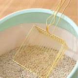 Maxbell Cat Litter Sifter Scooper Pet Litter Shovel Metal Sifter with Handle Sifting Aureate