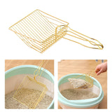 Maxbell Cat Litter Sifter Scooper Pet Litter Shovel Metal Sifter with Handle Sifting Aureate