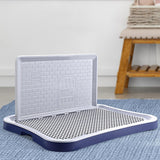 Maxbell Portable Pet Training Toilet Tray Puppy Potty Tray Urinal Lattice Bedpan Blue