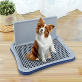 Maxbell Portable Pet Training Toilet Tray Puppy Potty Tray Urinal Lattice Bedpan Blue