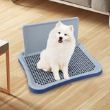 Maxbell Portable Pet Training Toilet Tray Puppy Potty Tray Urinal Lattice Bedpan Blue