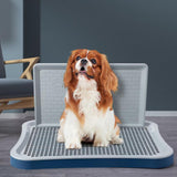 Maxbell Portable Pet Training Toilet Tray Puppy Potty Tray Urinal Lattice Bedpan Blue