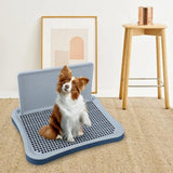 Maxbell Portable Pet Training Toilet Tray Puppy Potty Tray Urinal Lattice Bedpan Navy