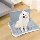Maxbell Portable Pet Training Toilet Tray Puppy Potty Tray Urinal Lattice Bedpan White