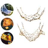 Maxbell Bird Climbing Net Parrot Swing Rope with Buckles Hooks for Conures Budgie 30cmx20cm