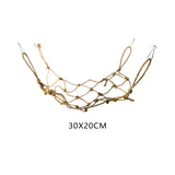 Maxbell Bird Climbing Net Parrot Swing Rope with Buckles Hooks for Conures Budgie 30cmx20cm