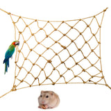 Maxbell Bird Climbing Net Parrot Swing Rope with Buckles Hooks for Conures Budgie 50cmx40cm