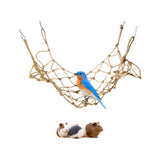 Maxbell Bird Climbing Net Parrot Swing Rope with Buckles Hooks for Conures Budgie 50cmx40cm