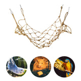 Maxbell Bird Climbing Net Parrot Swing Rope with Buckles Hooks for Conures Budgie 50cmx40cm