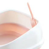 Maxbell Cat Litter Box Toilet Tray Portable Semi Enclosed Sand Box Removable Large Pink