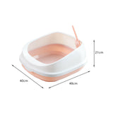 Maxbell Cat Litter Box Toilet Tray Portable Semi Enclosed Sand Box Removable Large Pink