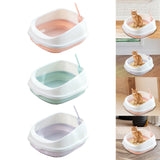 Maxbell Cat Litter Box Toilet Tray Portable Semi Enclosed Sand Box Removable Large Pink
