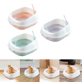 Maxbell Cat Litter Box Toilet Tray Portable Semi Enclosed Sand Box Removable Large Pink