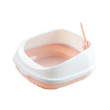 Maxbell Cat Litter Box Toilet Tray Portable Semi Enclosed Sand Box Removable Large Pink
