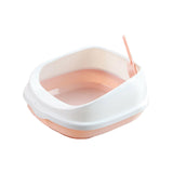 Maxbell Cat Litter Box Toilet Tray Portable Semi Enclosed Sand Box Removable Large Pink