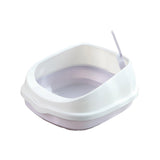 Maxbell Cat Litter Box Toilet Tray Portable Semi Enclosed Sand Box Removable Large Gray