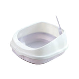 Maxbell Cat Litter Box Toilet Tray Portable Semi Enclosed Sand Box Removable Large Gray