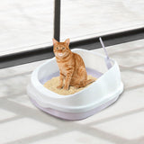 Maxbell Cat Litter Box Toilet Tray Portable Semi Enclosed Sand Box Removable Large Gray