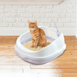 Maxbell Cat Litter Box Toilet Tray Portable Semi Enclosed Sand Box Removable Large Gray