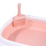 Maxbell Cat Litter Box Kitten Toilet Pet Litter Tray Bedpan Cat Litter Container Pink