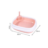 Maxbell Cat Litter Box Kitten Toilet Pet Litter Tray Bedpan Cat Litter Container Pink