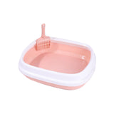 Maxbell Cat Litter Box Kitten Toilet Pet Litter Tray Bedpan Cat Litter Container Pink