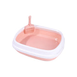 Maxbell Cat Litter Box Kitten Toilet Pet Litter Tray Bedpan Cat Litter Container Pink