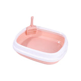 Maxbell Cat Litter Box Kitten Toilet Pet Litter Tray Bedpan Cat Litter Container Pink