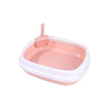 Maxbell Cat Litter Box Kitten Toilet Pet Litter Tray Bedpan Cat Litter Container Pink