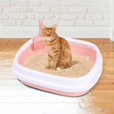 Maxbell Cat Litter Box Kitten Toilet Pet Litter Tray Bedpan Cat Litter Container Pink