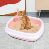 Maxbell Cat Litter Box Kitten Toilet Pet Litter Tray Bedpan Cat Litter Container Pink