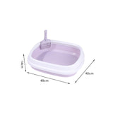 Maxbell Cat Litter Box Kitten Toilet Pet Litter Tray Bedpan Cat Litter Container Gray