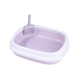 Maxbell Cat Litter Box Kitten Toilet Pet Litter Tray Bedpan Cat Litter Container Gray