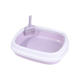 Maxbell Cat Litter Box Kitten Toilet Pet Litter Tray Bedpan Cat Litter Container Gray